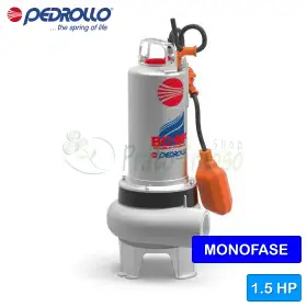 BCm 15/50-MF - Electrobomba BICOCANAL monofásica de 1,5 CV para aguas residuales Pedrollo - 1