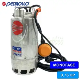 RXm 3/20 (10m) - pompë elektrike njëfazore VORTEX 0,75 HP për ujë të