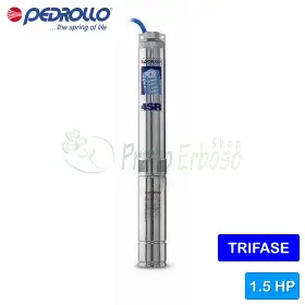 4SR 18/4 N-PD - Bomba eléctrica sumergible trifásica de 1,5 HP Pedrollo - 1