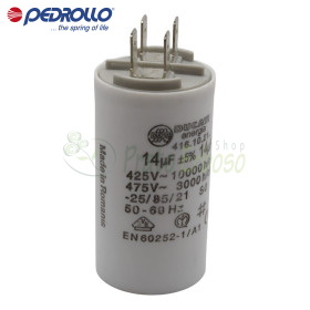 14 F - 14 micro farad 450 VL condensator Pedrollo - 1