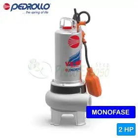 VXm 20/35-MF - Bomba para aguas residuales monofásica VORTEX de 2 HP Pedrollo - 1