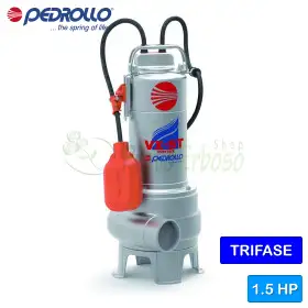 VX 15/35-ST - Elettropompa per acque luride VORTEX trifase da 1.5 HP OFFERTA Pedrollo - 1