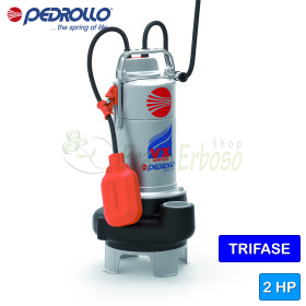 VX 20/50 - Pompe électrique VORTEX triphasée Pedrollo 2 CV pour eaux usées - 1