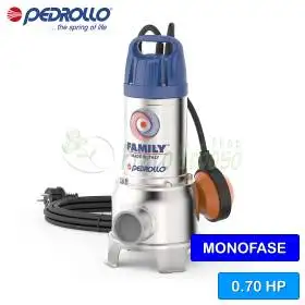 Pompe submersible FAMILY-GM 0,70 CV pour eaux usées