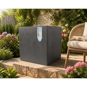 Millennium R Cube – 49 cm große Würfelvase in Anthrazit Deroma - 1
