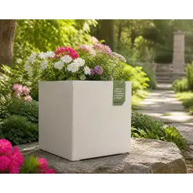 Millennium R Cube - vază cubică de 49 cm, model perlat Deroma - 1