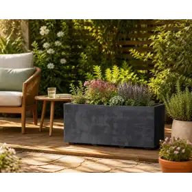 Millennium R Trough - 59cm Anthracite Trough Planter Deroma - 1