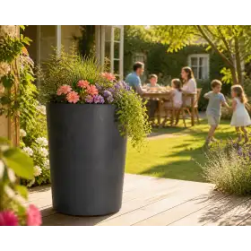 Millennium R Tall Pot - Vaso tondo da 53 cm antracite Deroma - 1