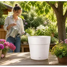 Save pot - Vaso tondo da 20 cm bianco
