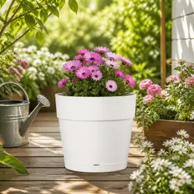 Maceta Save Pot - Maceta redonda blanca de 24,5 cm Deroma - 1