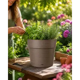 Save pot - Vaso tondo da 29 cm camel Deroma - 1