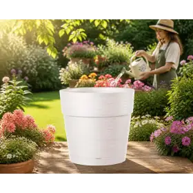 Pot de sauvegarde - Pot rond blanc de 29 cm Deroma - 1