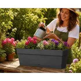 Save window box - Vaso a cassetta da 49 cm antracite Deroma - 1