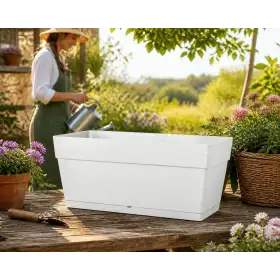 Jardinière de fenêtre XL - 79 cm, blanche Deroma - 1