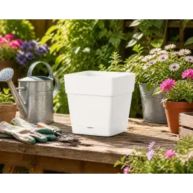 Save Square pot - 17 cm white square pot Deroma - 1