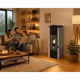 Estufa de pellets Minni blanca 6,3 kW