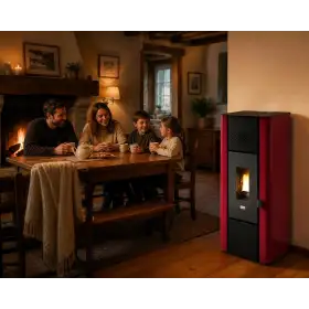 Estufa de pellets Minnie roja 6,3 kW