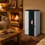 Noa - Estufa de pellets blanca de 6,3 kW