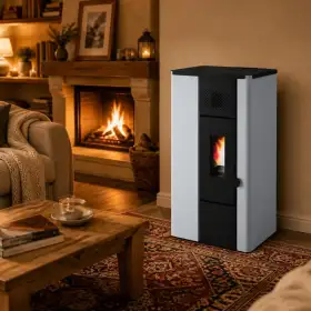 Stufa a pellet Noa 6.3 kW bianco - design compatto ed efficiente