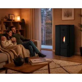 Noa 6.3 kW embossed black pellet stove