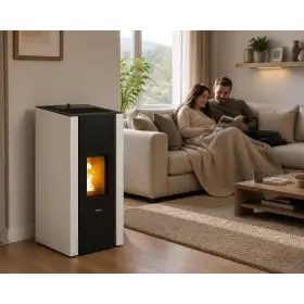 Elane 9.0 white pellet stove 8.5 kW