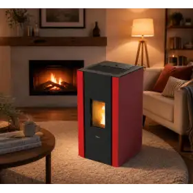 Estufa de pellets Elane 9.0 roja - 8,5 kW