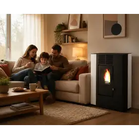 Nella 9,4 kW weißer Pelletofen mit Kanalisierung