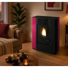 Nella - stufa a pellet canalizzata 9.4 kW rosso