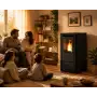 Vania - 9.5 kW pellet stove in embossed black