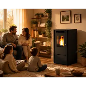 Vania - sobă pe peleți 9,5 kW neagră Vania - sobă pe peleți 9,5 kW neagră