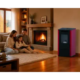 Estufa de pellets Vania roja 9,5 kW