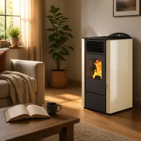 Stufa a pellet Lory 9.5 kW avorio - design elegante