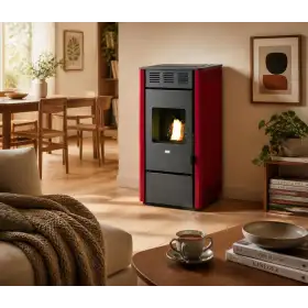 Poêle à granulés Martina rouge 11,5 kW
