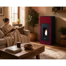 Ilaria Hydro - Poêle à pellets hydro rouge 17,5 kW