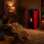 Mira 22 - Estufa de pellets hidráulica de 22 kW, roja