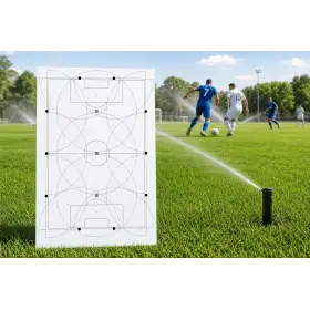 Proyecto de riego para campos de fútbol de césped natural con 13 aspersores.