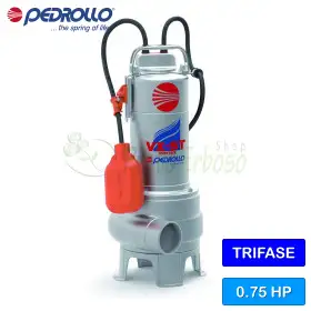 VX 8/35-ST - Electrobomba VORTEX trifásica de 0,75 CV para aguas