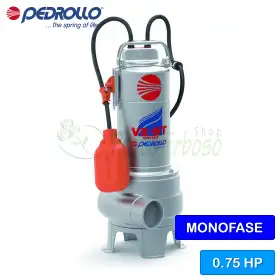 VXm 8/50-ST - Electrobomba VORTEX monofásica de 0,75 CV para aguas