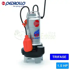 Pompe électrique triphasée VORTEX VX 15/50 - 1,5 CV pour eaux usées