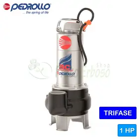 BC 10/50 (5m) - 1 HP three-phase DOUBLE-CHANNEL electric pump for waste