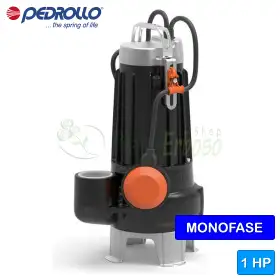 VXCm 10/45 - 1 PS einphasige elektrische VORTEX-Abwasserpumpe Pedrollo - 1