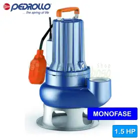 VXCm 15/50 - 1.5 HP single-phase VORTEX electric pump for waste water Pedrollo - 1