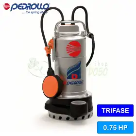 D 8 (10m) - Pompe électrique triphasée 0,75 CV pour eaux claires