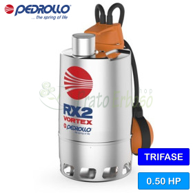 RX 2/20 (10m) - 0,50 CP electropompa VORTEX trifazata pentru apa murdara