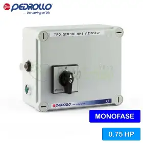 QEM/3-075 - Cuadro eléctrico para electrobomba monofásica 0,75 HP