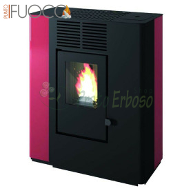 Nella - 9.4 kW red ducted pellet stove Punto Fuoco - 1