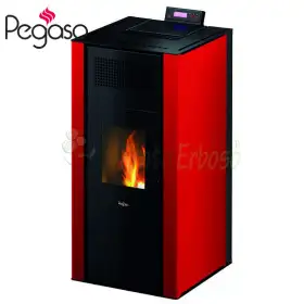Mira 22 - Stufa a pellet hydro da 22 Kw rosso Pegaso - 1