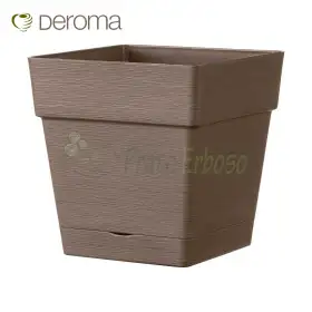 QUADRO SAVE R camel - Jarrón cuadrado 17 cm camel Deroma - 1